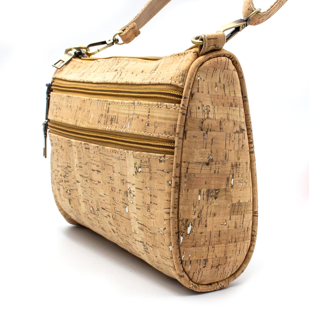 Gemma Cork Crossbody Bag Natural with Silver side