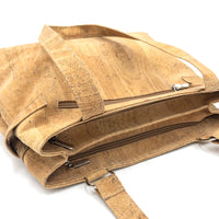 Clementine Cork Shoulder Bag Natural and Stripe_side