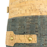 Billie Cork Messenger Bag Natural with Slate Blue