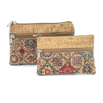 ece Set of Two Cork Pouches Colourful Mosaic front