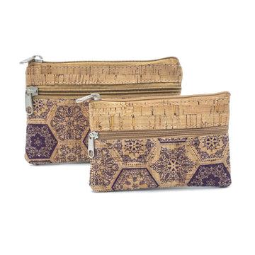 Products Cece Set of Two Cork Pouches Navy Lace front