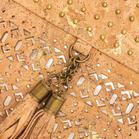 Celeste Cork Bag Natural with Golden close up