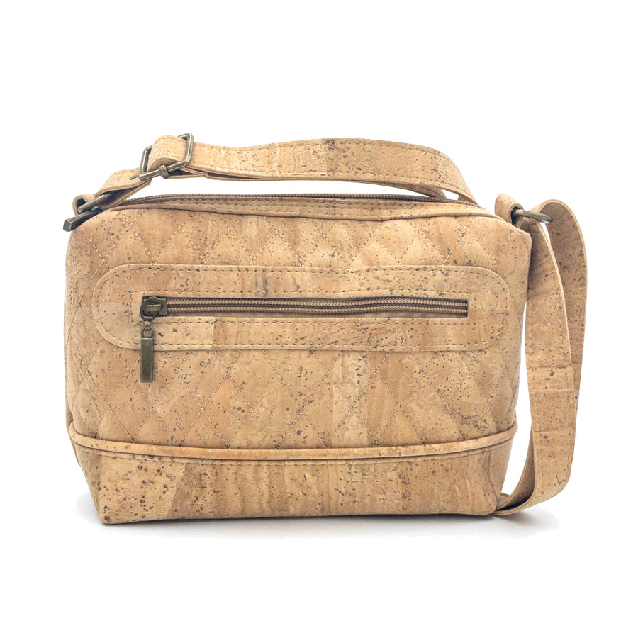 Effie Quilted Cork Messenger Bag front