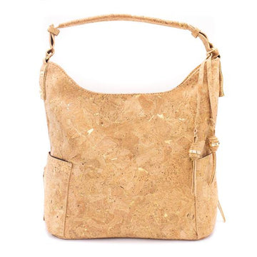 Elsbeth Cork Hobo Bag Natural with Golden front