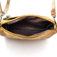 Gemma Cork Crossbody Bag Natural with Silver inside