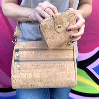 Unsaved changes Products Gemma Cork Crossbody Bag Natural with Silver_lifestyle shot