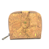 Harper Compact Cork Purse Natural with Golden front