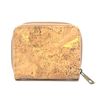 Harper Compact Cork Purse Natural with Golden back