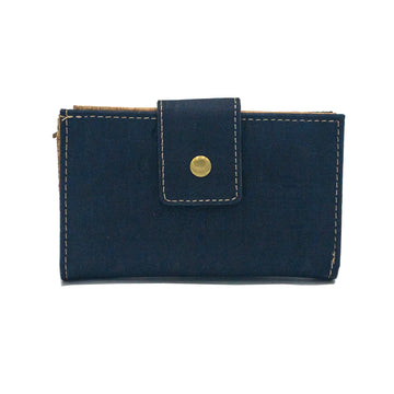 Ines Multi-Card Cork Purse Navy Blue front