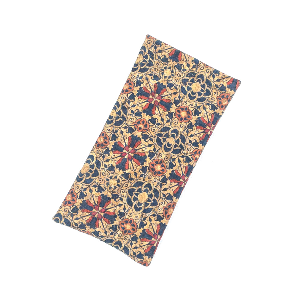 Nora Cork Glasses Pouch Red Floral_top