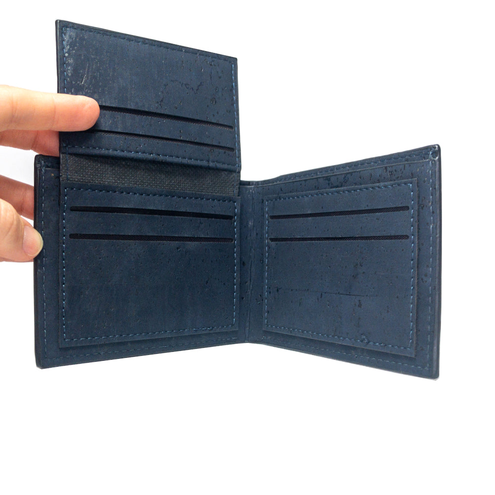 Zed Cork Wallet Navy card slots